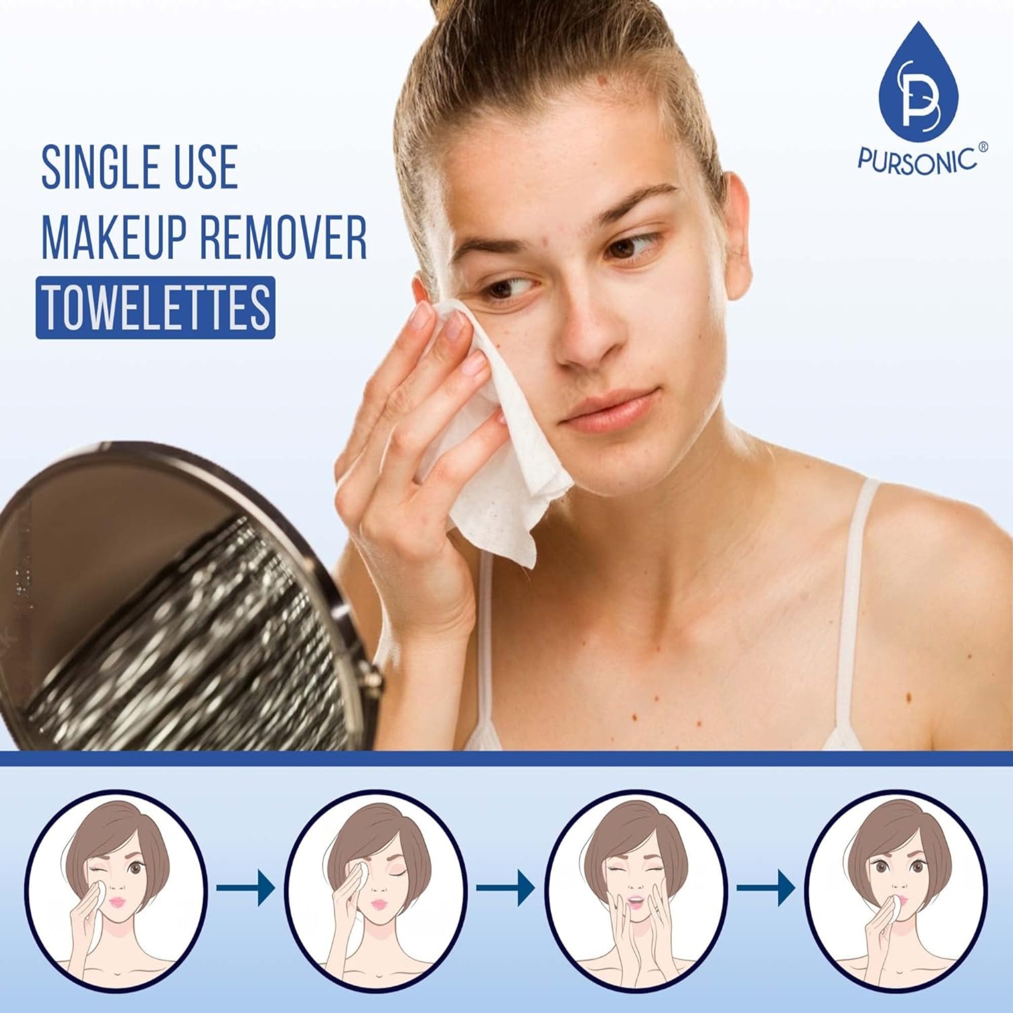 Pursonic Fresh & Clean Skincare Bundle: Clean Facial Towels + Makeup Removal Wipes-4