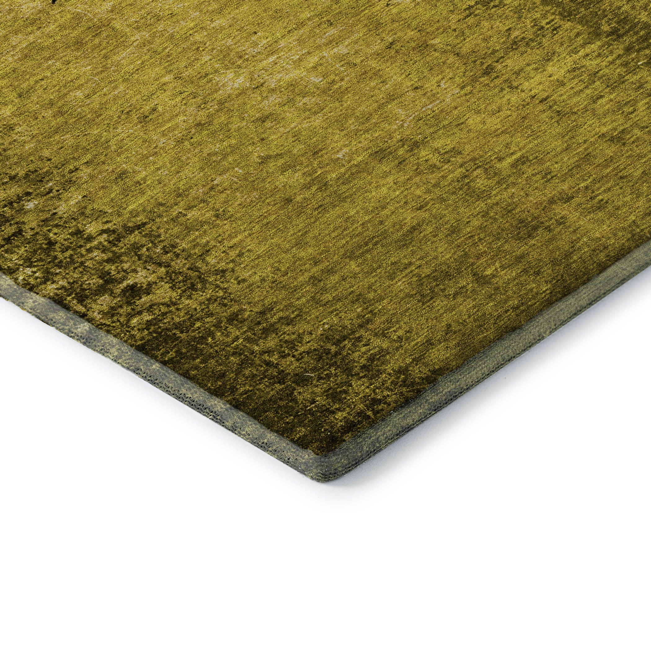 8' Gold And Gray Abstract Washable Round Rug With UV Protection