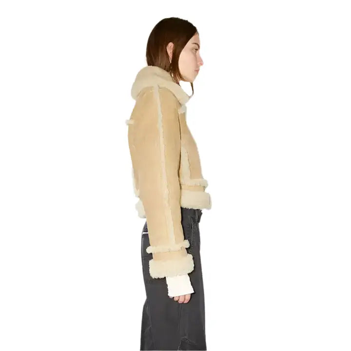 Womens Brown Aviator Jacket