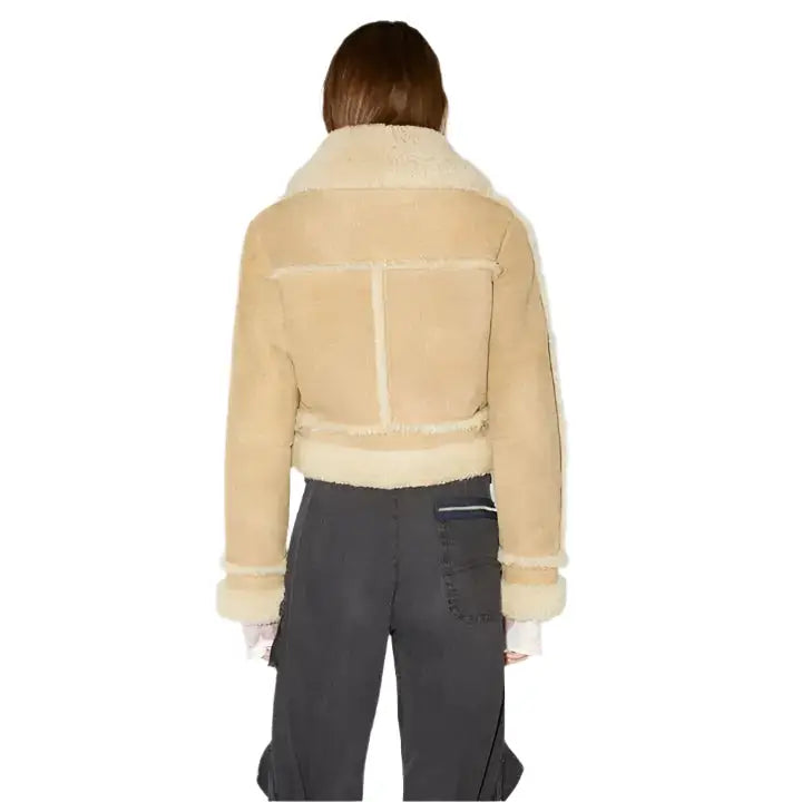 Womens Brown Aviator Jacket