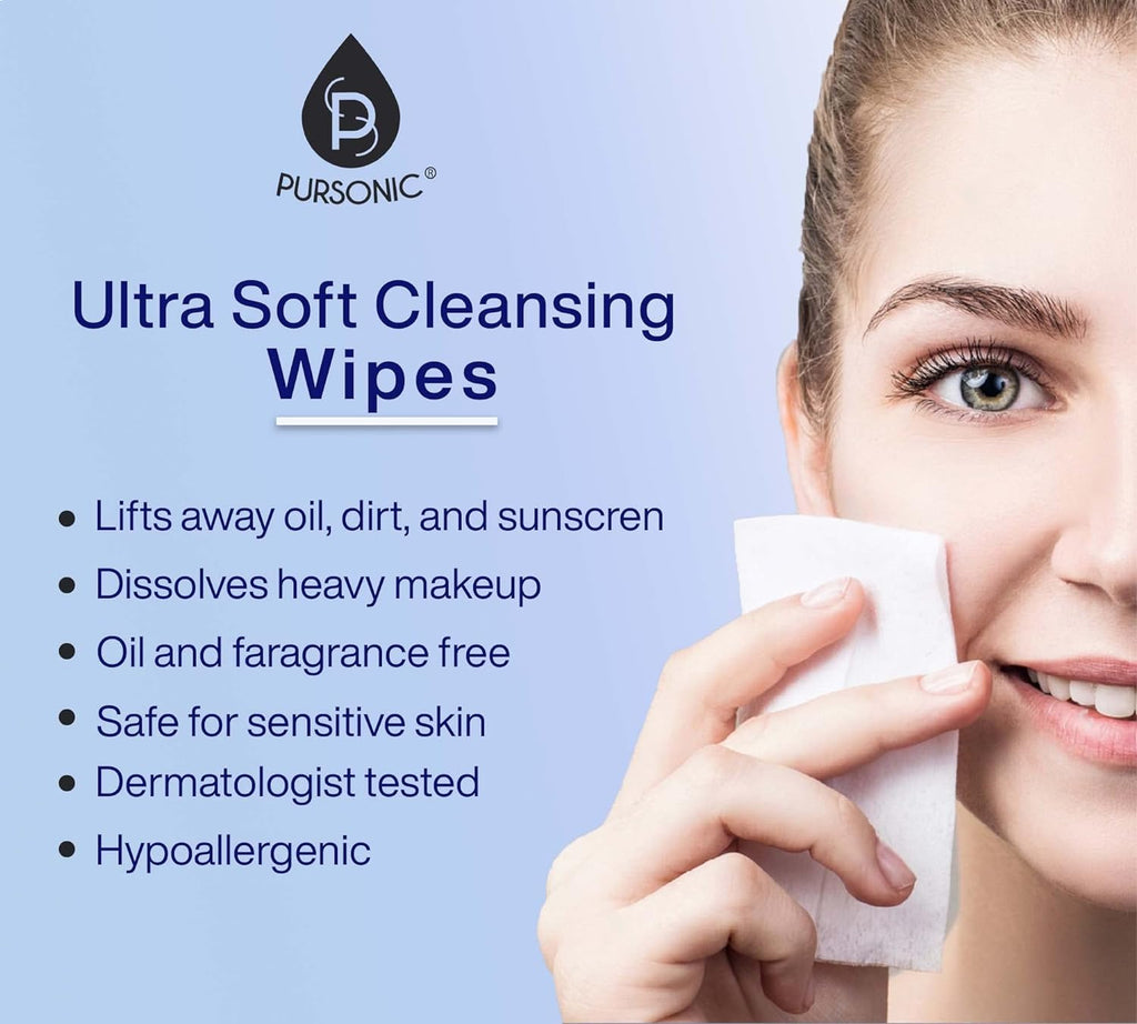 Pursonic Fresh & Clean Skincare Bundle: Clean Facial Towels + Makeup Removal Wipes-3
