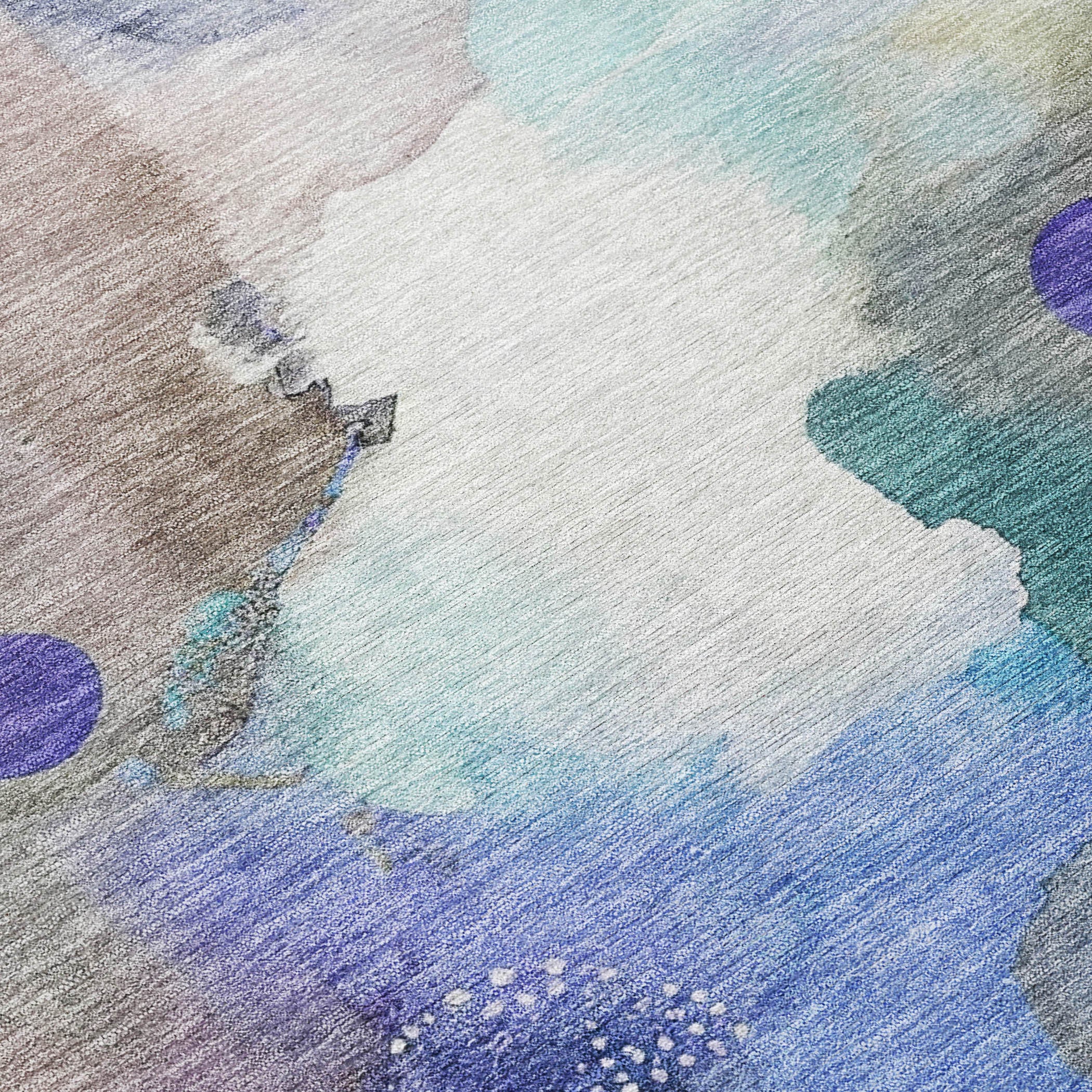 5' X 8' Brown Purple And Ivory Abstract Washable Indoor Outdoor Area Rug-0