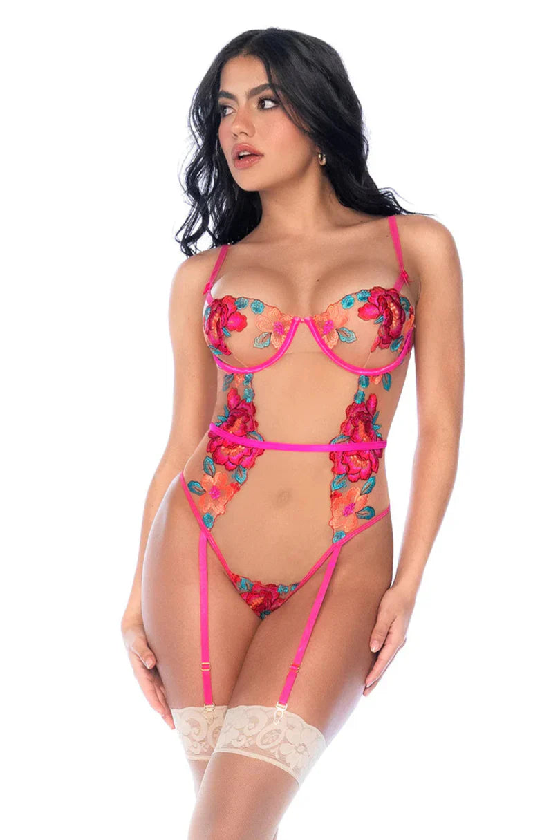 Sheer Mesh Bodysuit Mapale Wild Flower