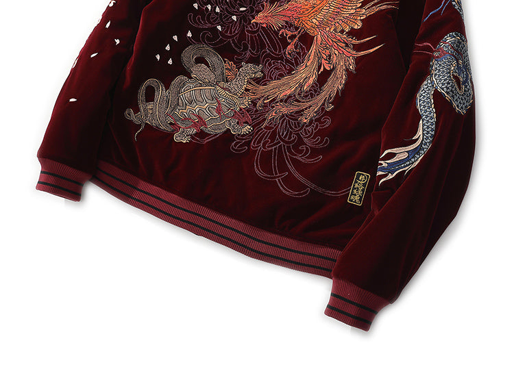 Streetwear Jacket Mens Hip Hop Coat Animals Floral Embroidery Jacket Zipper Cotton Track Jacket Coat Outwear Winter Parkas